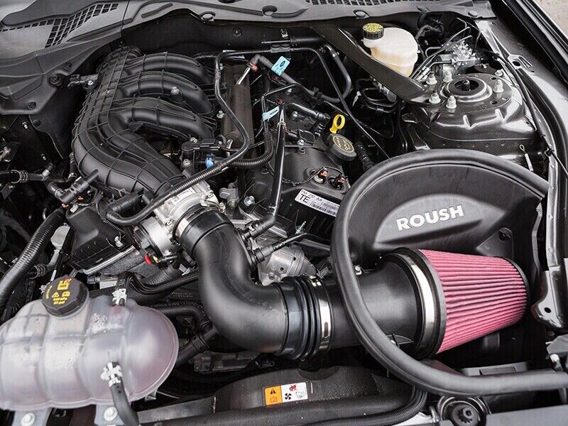 Roush 421828 High Flow Cold Air Intake System Kit For 15-17 Ford Mustang 3.7L V6