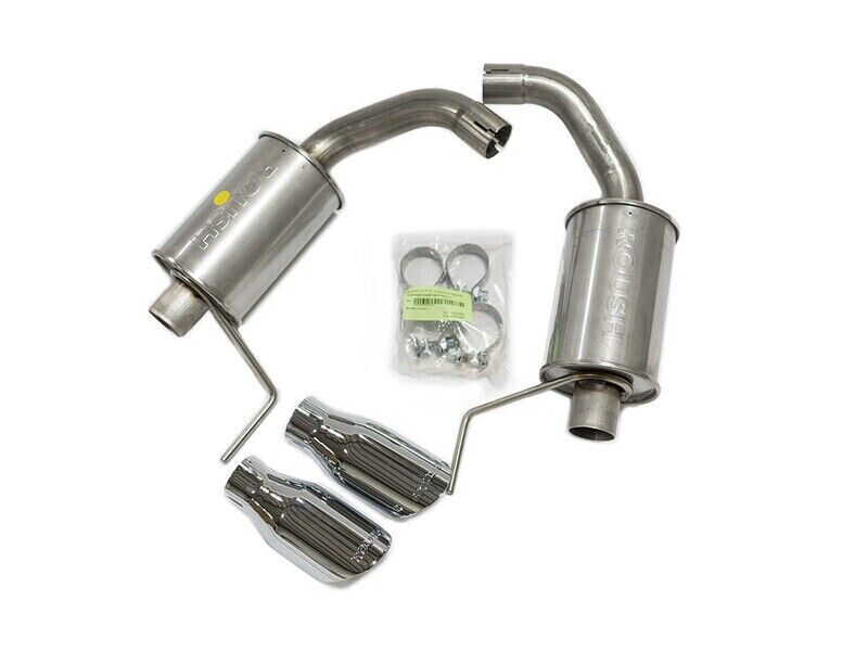 Roush 421837 Axle Back Exhaust Muffler Kit w/ Round Tip For Mustang 2.3L/3.7L