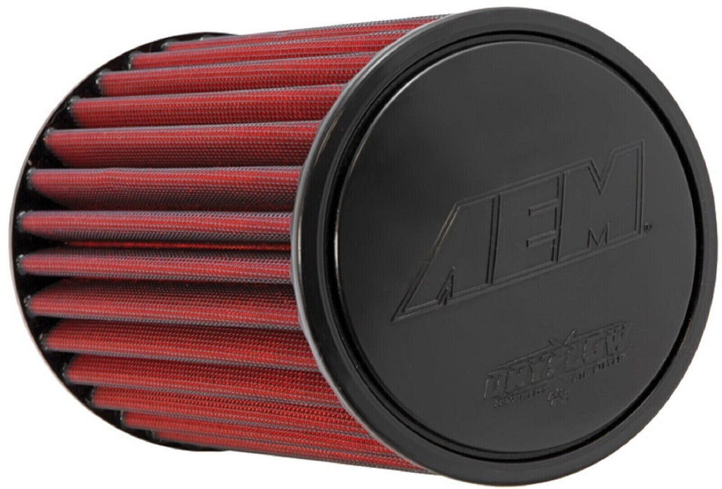 AEM 21-2039DK Dryflow Red Synthetic Round Air Filter w/ 3" Flange Inlet Diameter