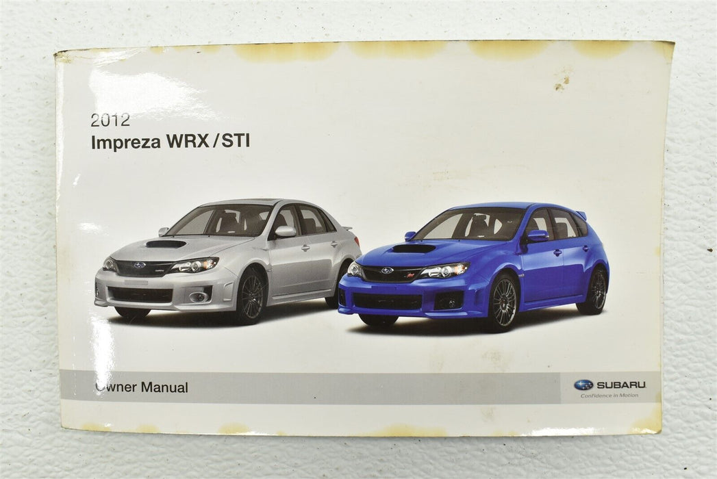 2012 Subaru Impreza WRX STI Owners Manual With Booklet Holder OEM 12