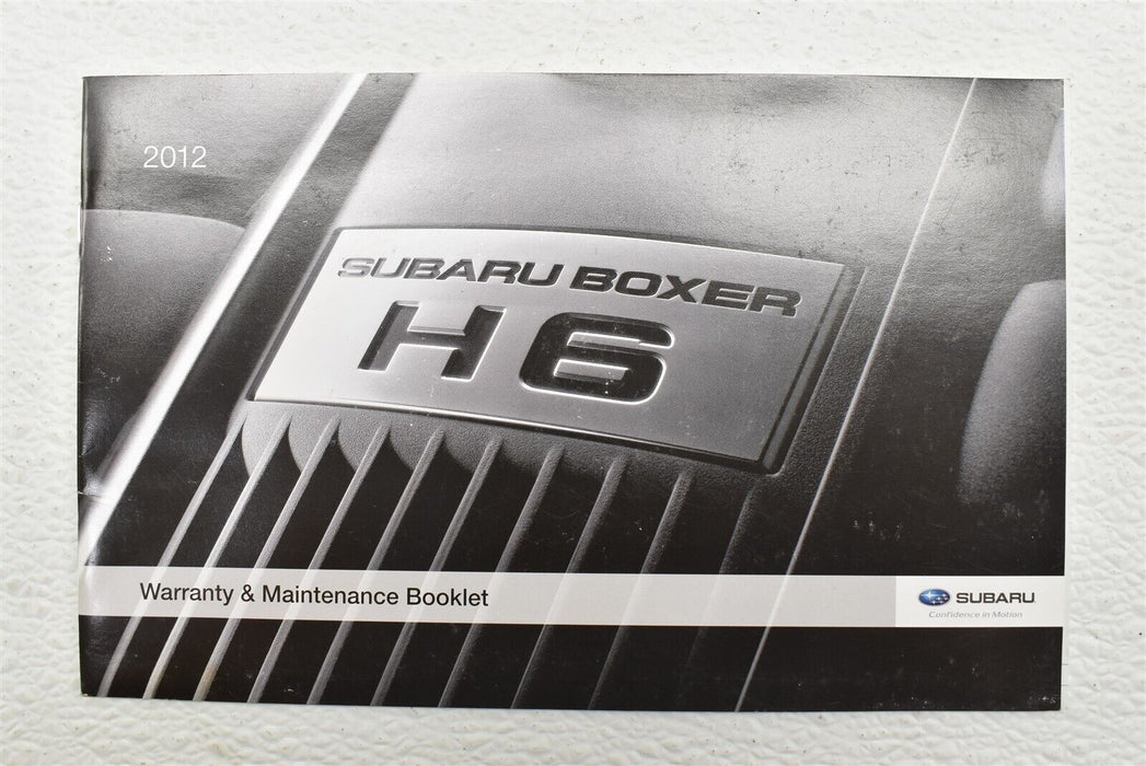 2012 Subaru Impreza WRX STI Owners Manual With Booklet Holder OEM 12