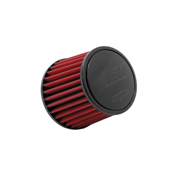 AEM 21-203D Dryflow Red Synthetic Round Air Filter w/ 3" Flange Inlet Diameter