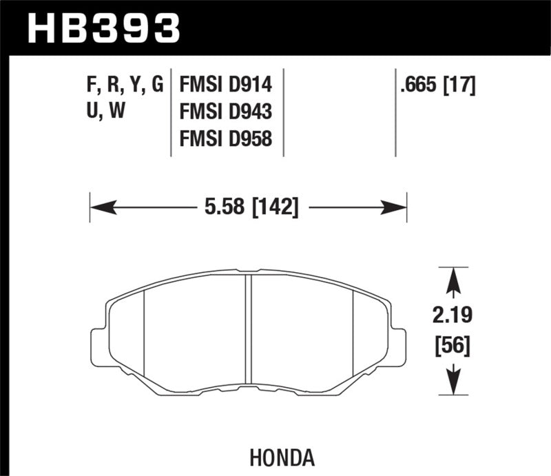 Fits Hawk 13-15 Honda Civic Si DTC-60 Front Race Brake Pads