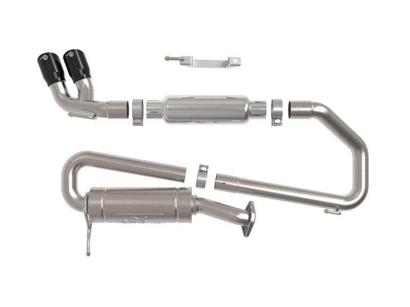 aFe Fits 18-21 Suzuki Jimny Takeda 2-1/4in. 304 SS Cat-Back Exhaust W/ Blk Tip