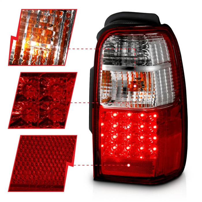 Anzo Fits 2001-2002 Toyota 4 Runner LED Taillights Red/Clear