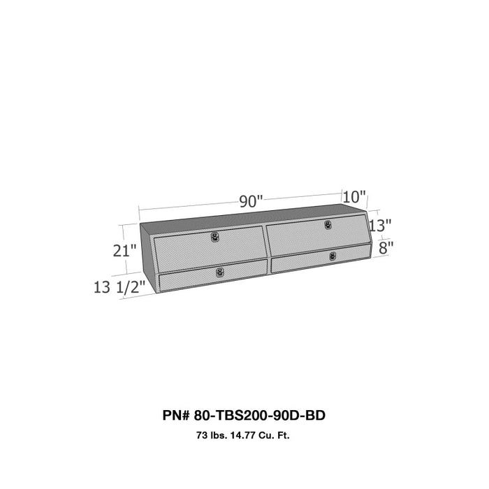 Westin/Brute Contractor TopSider Fits 90in w/ Drawers &amp; Doors - Aluminum