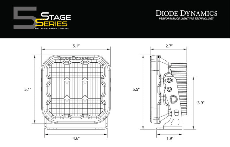 Diode Dynamics Fits SS5 LED Pod Pro - Yellow Driving (Pair)