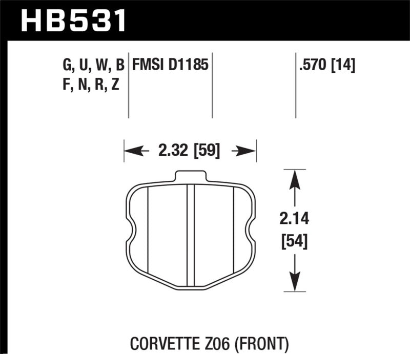 Fits Hawk 2010-2013 Chevrolet Corvette Grand Sport HPS 5.0 Front Brake Pads