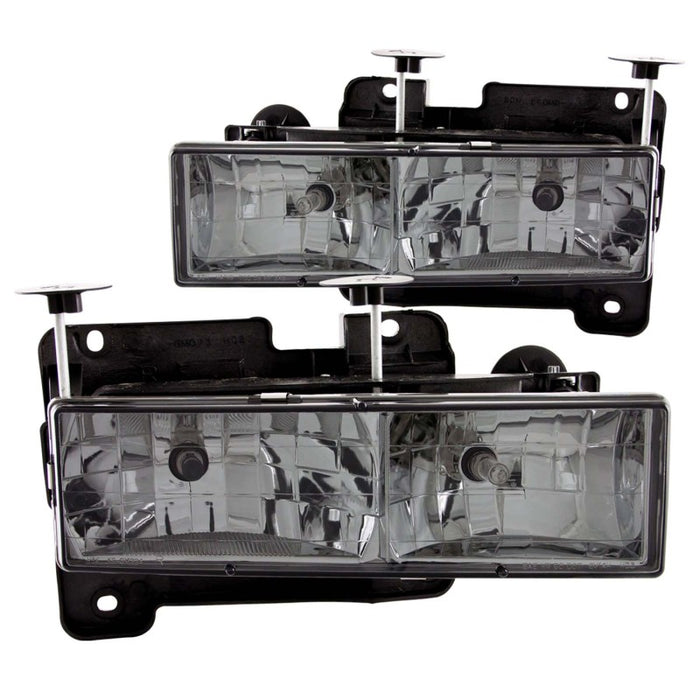 Anzo Fits 1988-1998 Chevrolet C1500 Crystal Headlights W/ Smoke Lens