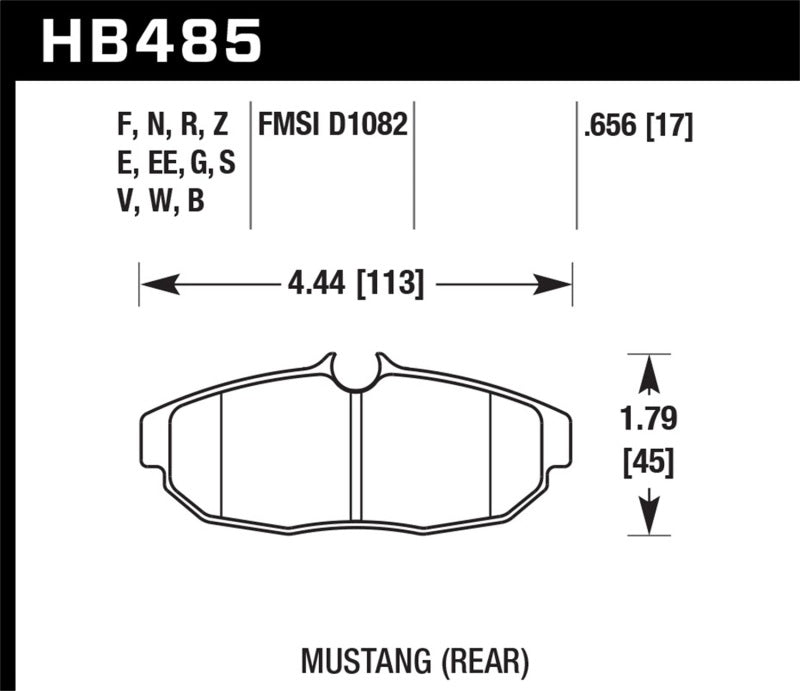 Fits Hawk 05-07 Ford Mustang GT &amp; V6 HPS Street Rear Brake Pads