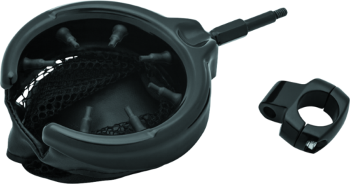 Kuryakyn Drink Holder with Mesh Basket 1" Mount - Black 1729