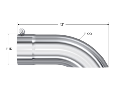 MBRP T5081 Turn Down Exhaust Tip 4" Inlet 4" Outside Dia. 12" Length