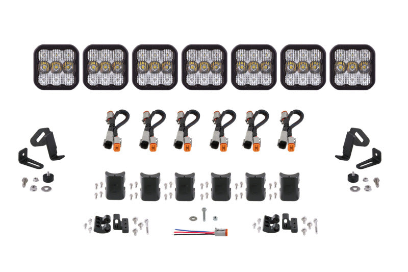 Diode Dynamics Fits SS5 Sport Universal CrossLink 7-Pod Lightbar - White Combo