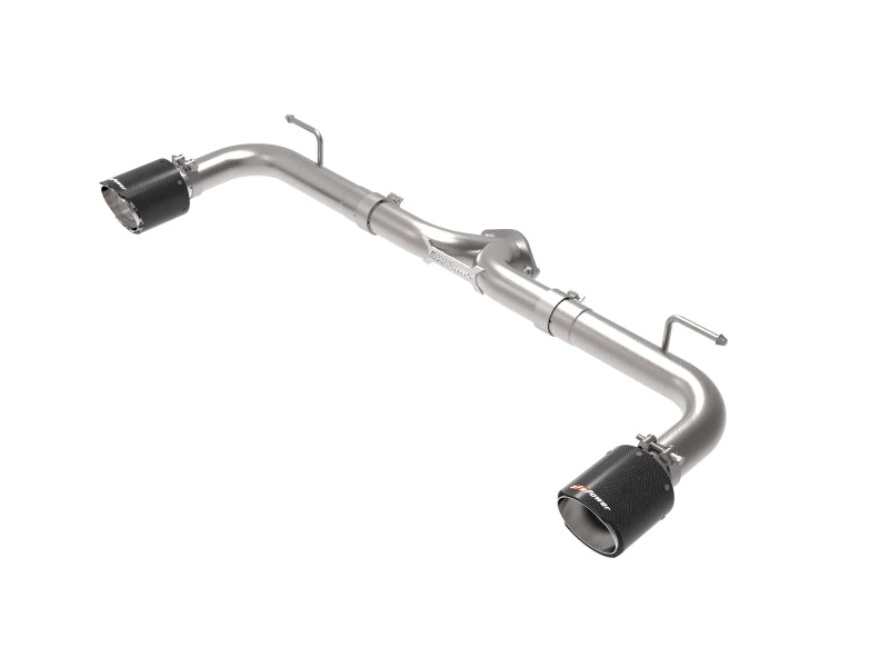 aFe Takeda Fits 2-1/2in 304 SS Axle-Back Exhaust W/ Carbon Fiber Tips 14-18