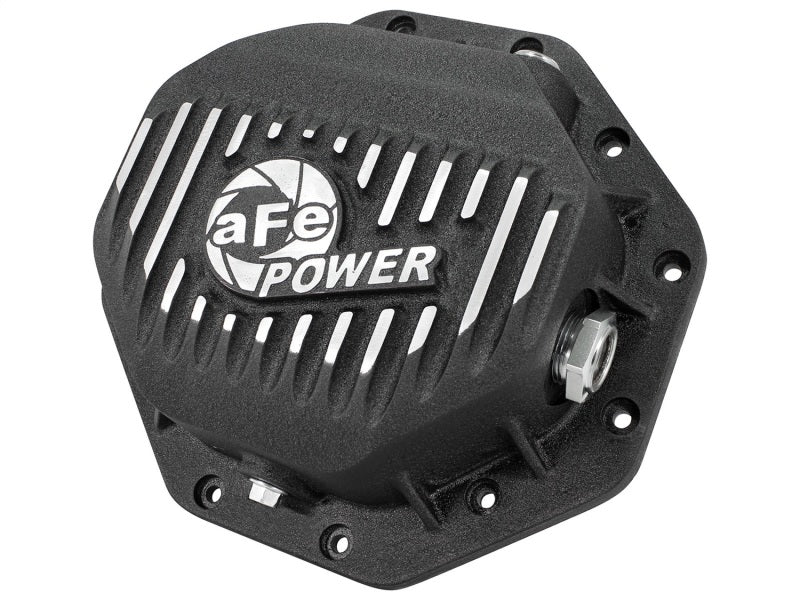 aFe Rear Differential Cover (Black Machined; Pro Series); Fits Dodge/RAM 94-14