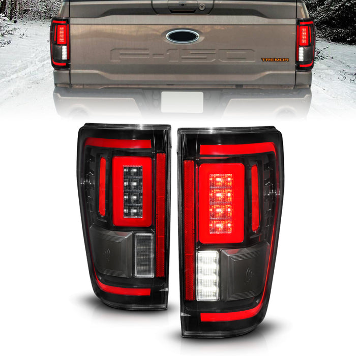 Anzo Fits 21-23 Ford F-150 LED Taillights Seq. Signal W/blis Cover - Black (For