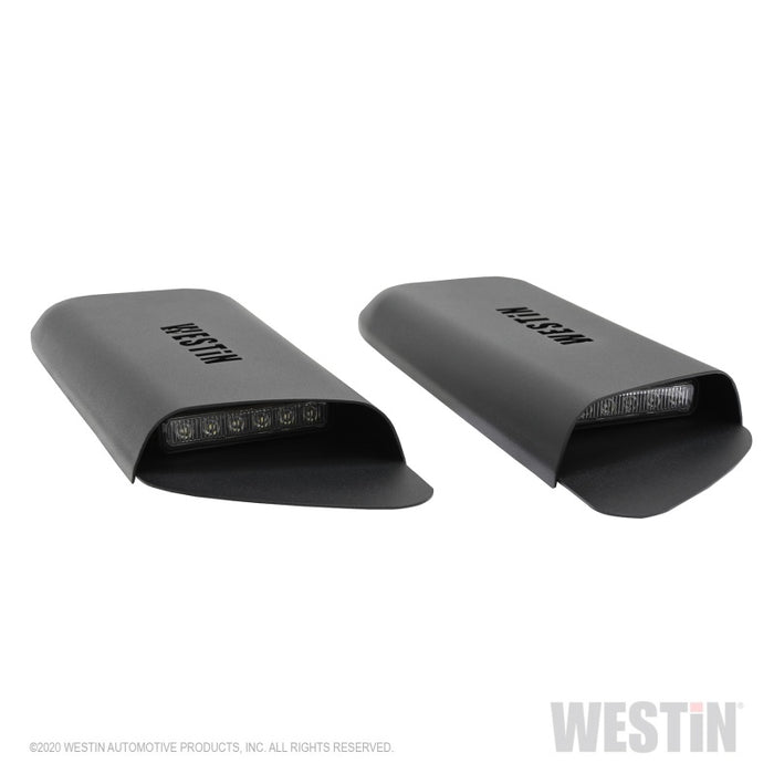 Westin Fits 18-20 Jeep Wrangler JL 2dr LED Hood Scoops - Textured Black