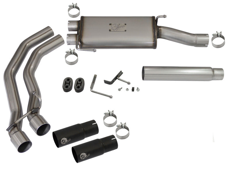 aFe Fits Rebel Exhausts Cat-Back SS Ford F-150 04-08 V8 4.6/5.4L W/ Black Tips