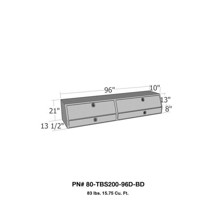 Westin/Brute Contractor TopSider Fits 96in w/ Drawers &amp; Doors - Aluminum