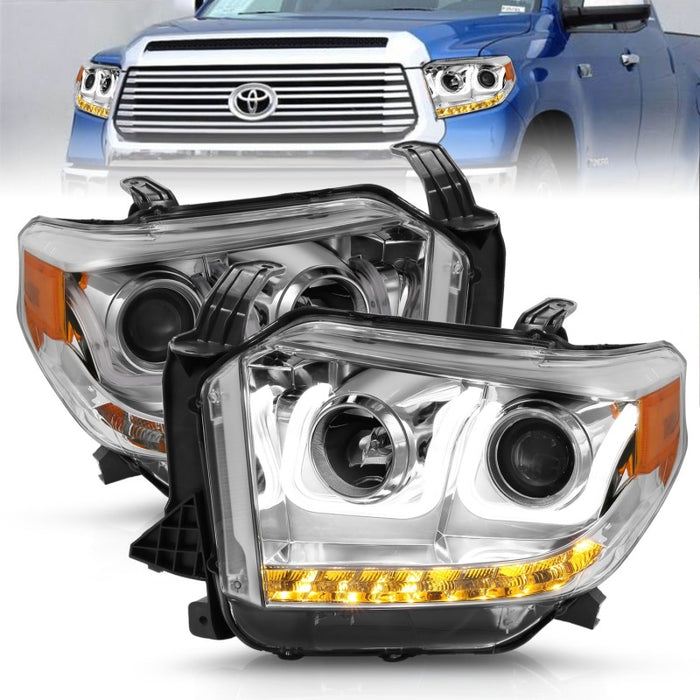 Anzo Fits 2014-2016 Toyota Tundra Projector Headlights W/ U-Bar Chrome