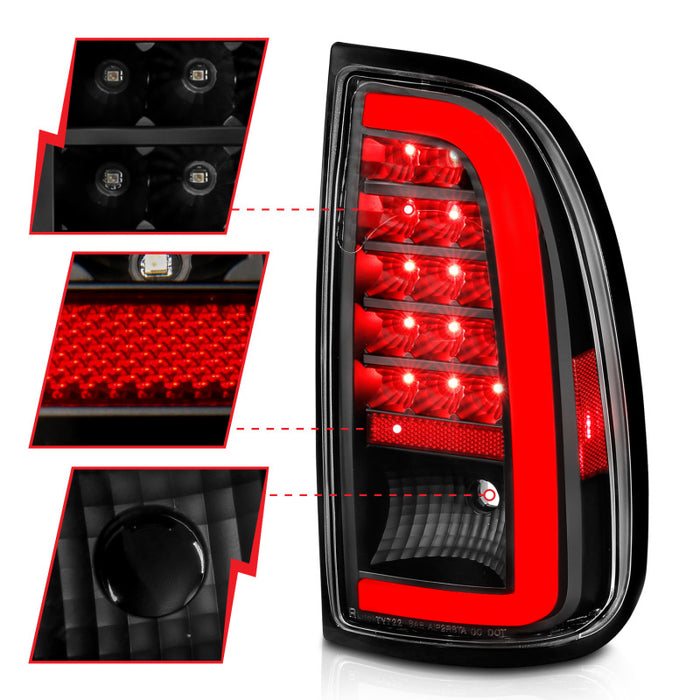 Anzo Fits 00-06 Toyota Tundra LED Taillights W/ Light Bar Black Housing Clear