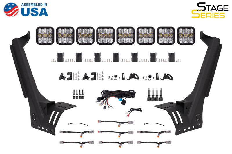 Diode Dynamics Fits Jeep JL SS5 Pro CrossLink Windshield - White Combo Lightbar