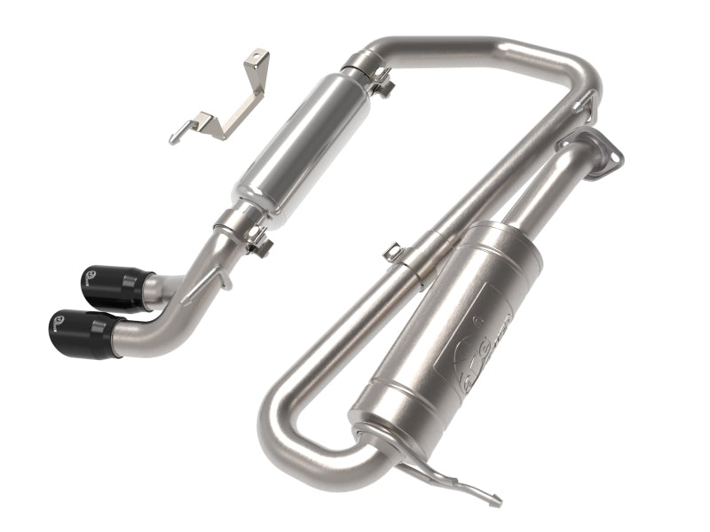 aFe Fits 18-21 Suzuki Jimny Takeda 2-1/4in. 304 SS Cat-Back Exhaust W/ Blk Tip