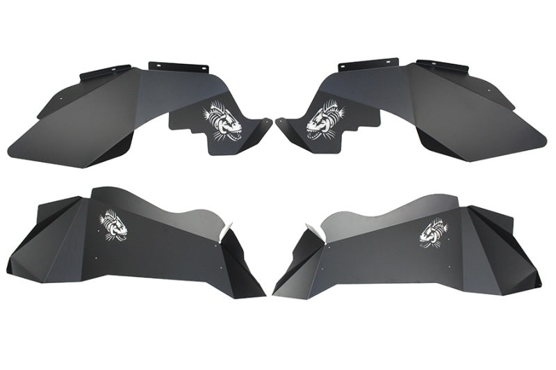 Fishbone Offroad Fits 07-18 Jeep Wrangler JK Logo Aluminum Inner Fenders - Black