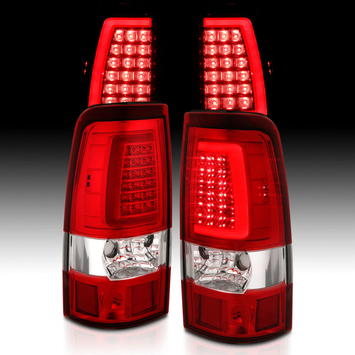 ANZO 2003-2006 Chevy Silverado 1500 LED Taillights Plank Style Chrome With