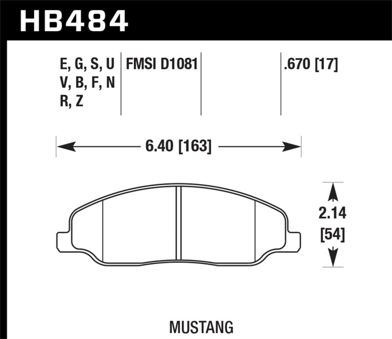 Fits Hawk 05-10 Ford Mustang GT &amp; V6 / 07-08 Shelby GT Performance Ceramic