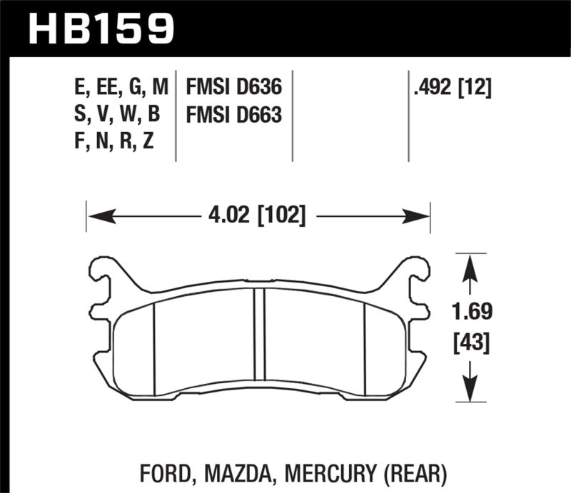 Fits Hawk 97-02 Ford Escort/98-03 ZX2 / 94-97 &amp; 99-05 Mazda Miata DTC-30