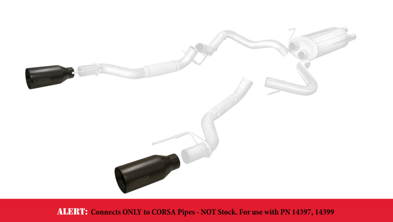 Fits Corsa 2017 Ford F-150 Raptor 3in Inlet / 5in Outlet Black Cerakote Tip Kit