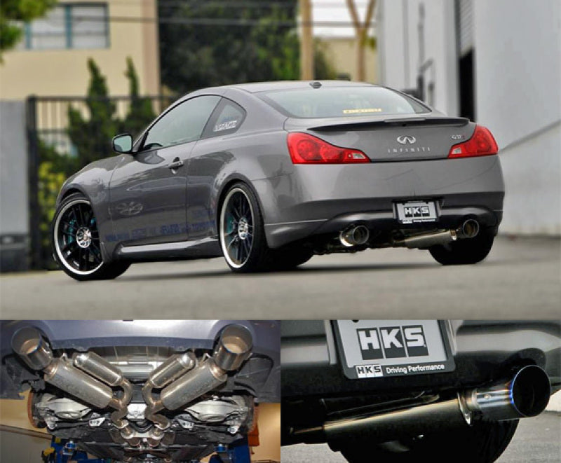 HKS Fits 08 Infiniti G37 Coupe Dual Hi-Power Titanium Tip Catback Exhaust