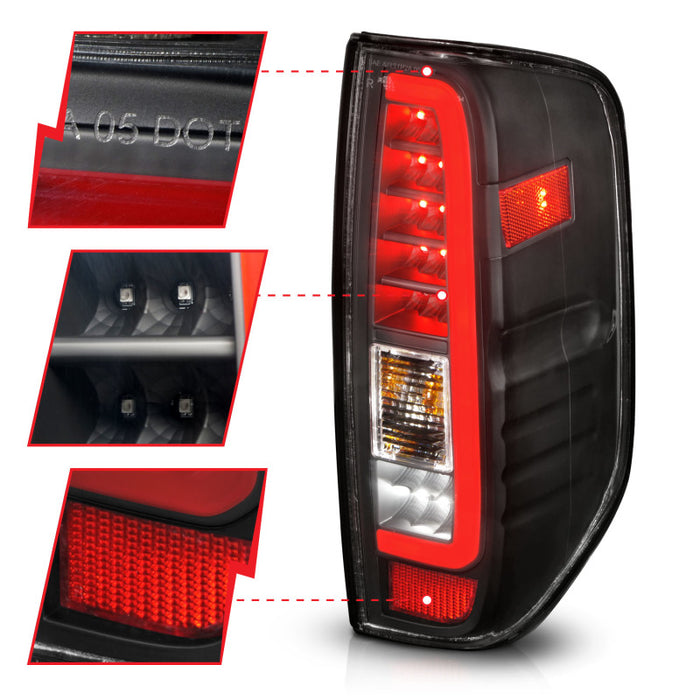 Anzo Fits 2005-2021 Nissan Frontier LED Taillights Black Housing/Clear Lens