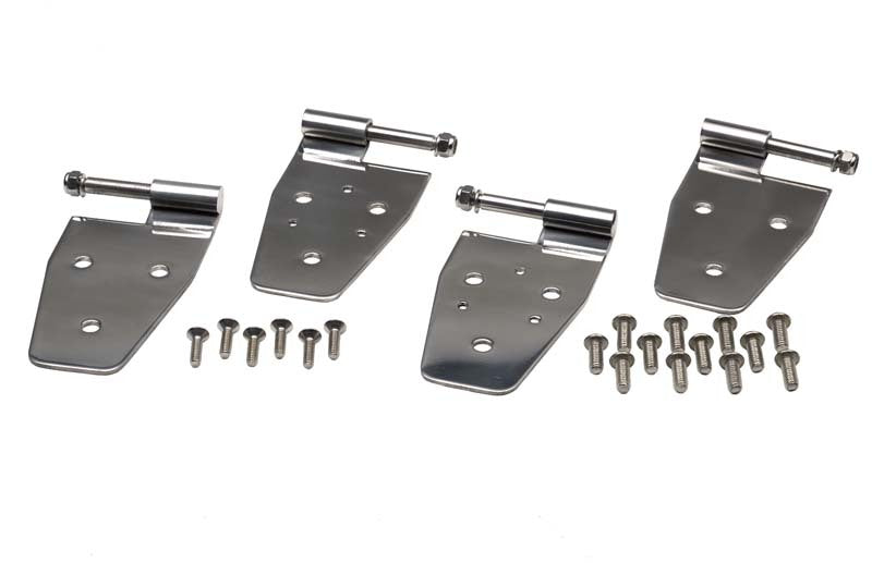 Kentrol Fits 87-95 Jeep Wrangler YJ Door Hinge Set 4 Pieces - Polished Silver