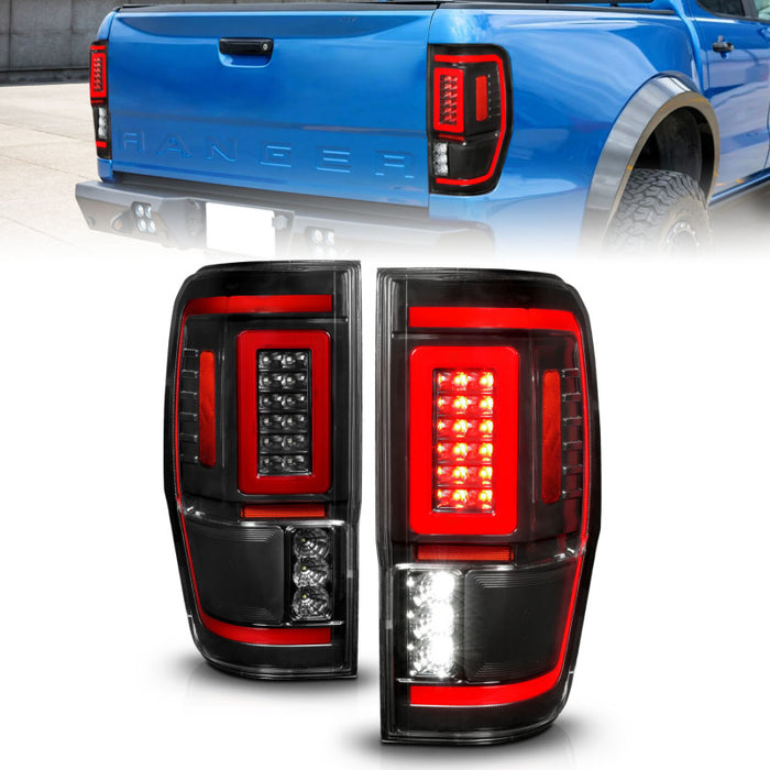 Anzo Fits 19-22 Ford Ranger Full LED Taillights W/ Lightbar Sequential Signal