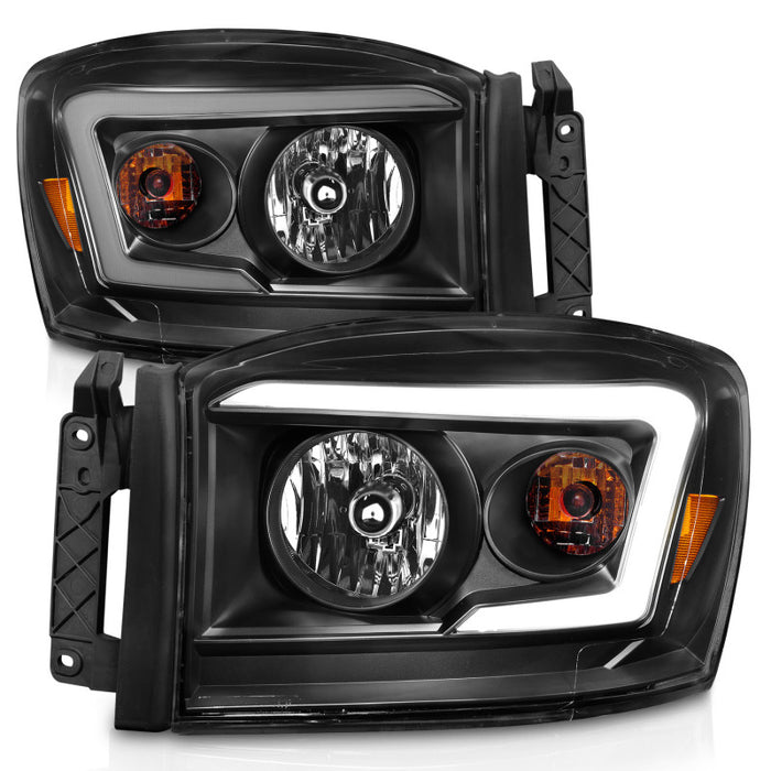 Anzo Fits 06-09 Dodge RAM 1500/2500/3500 Headlights Black Housing/Clear Lens (w/