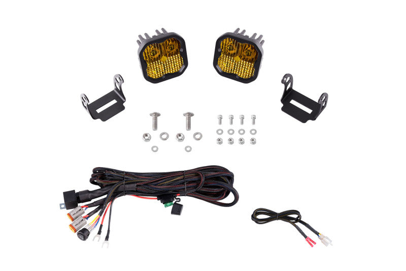 Diode Dynamics Fits 2021 Ford Bronco SS3 LED Ditch Light Kit - Yellow Pro Combo