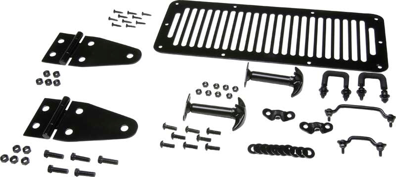 Kentrol Fits 78-95 Jeep CJ/Wrangler YJ Hood Kit - Powdercoat Black