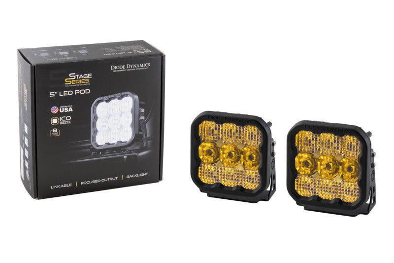 Diode Dynamics Fits SS5 LED Pod Pro - Yellow Driving (Pair)