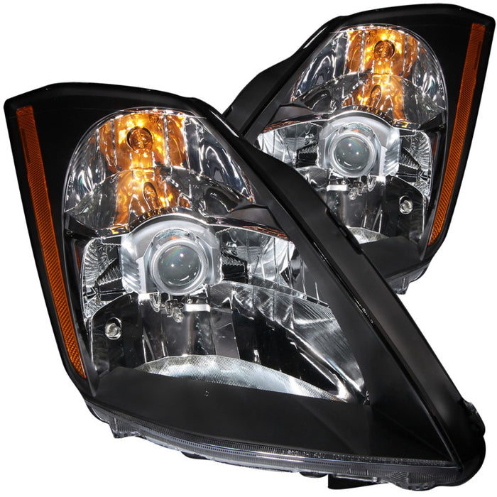 Anzo Fits 2003-2005 Nissan 350Z Crystal Headlights Black