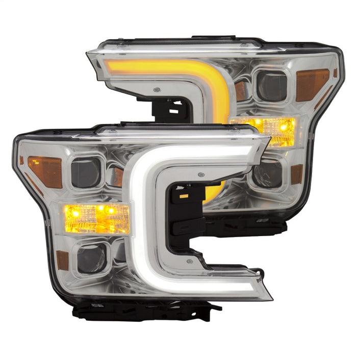 Anzo Fits 18-19 Ford F-150 Projector Headlights W/plank Style Switchback Chrome