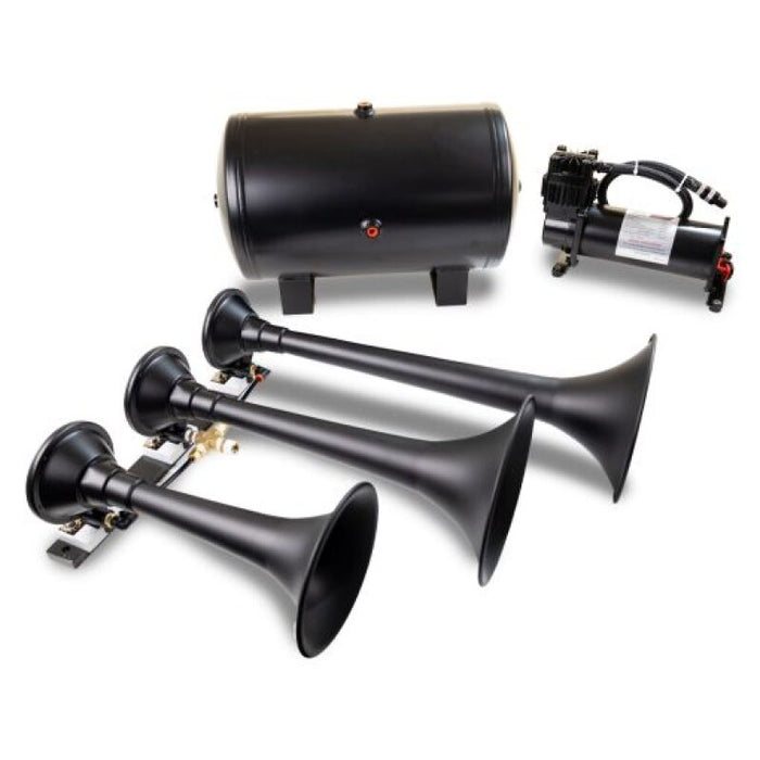 Kleinn Triple Black Horn Kit Fits w/ 150 PSI waterproof 5.0 Gal Air Tank
