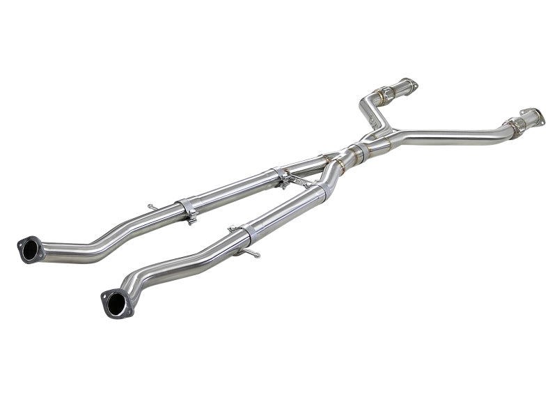 aFe Takeda 2.5in To Fits 3in 304 SS Y-Pipe Exhaust System 16-18 Infiniti Q50/Q60