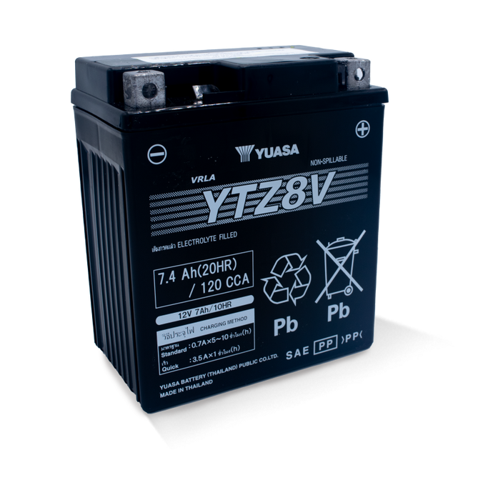 Yuasa YTZ8V Maintenance Free AGM Fits 12 Volt Battery