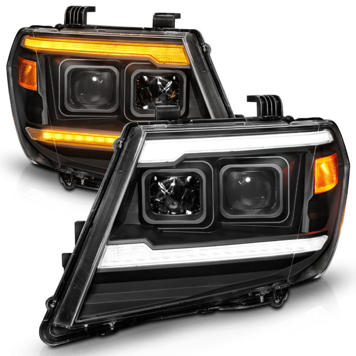 Anzo Fits 09-20 Nissan Frontier Black Projector Plank Style DRL W/ Switchback