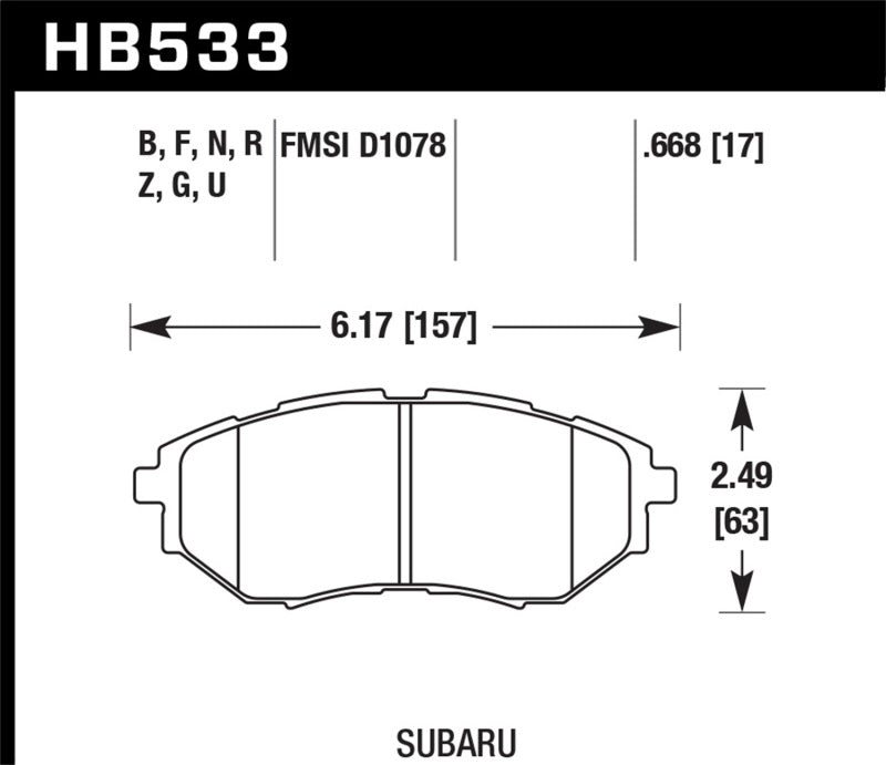 Fits Hawk 05-08 LGT D1078 HPS Street Front Brake Pads