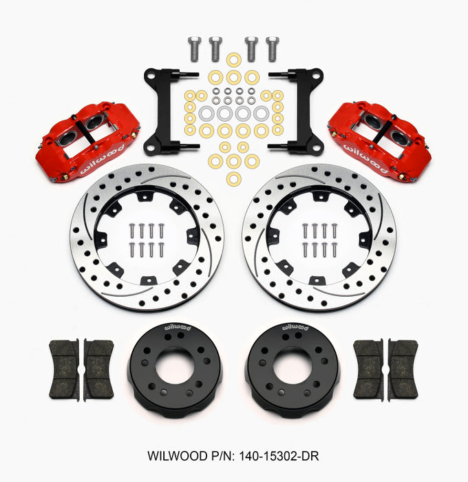 Wilwood Narrow Superlite 6R Front Kit Fits 12.19in Drilled Red 63-87 C10 W/