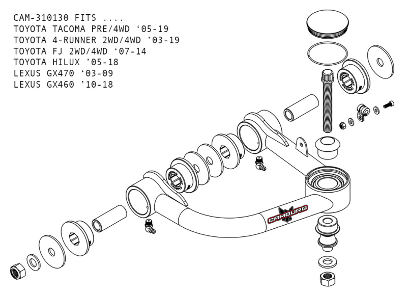 Camburg Fits Toyota Tacoma Pre/4WD 05-23 / 4-Runner 03-23 / FJ 07-14 1.25in