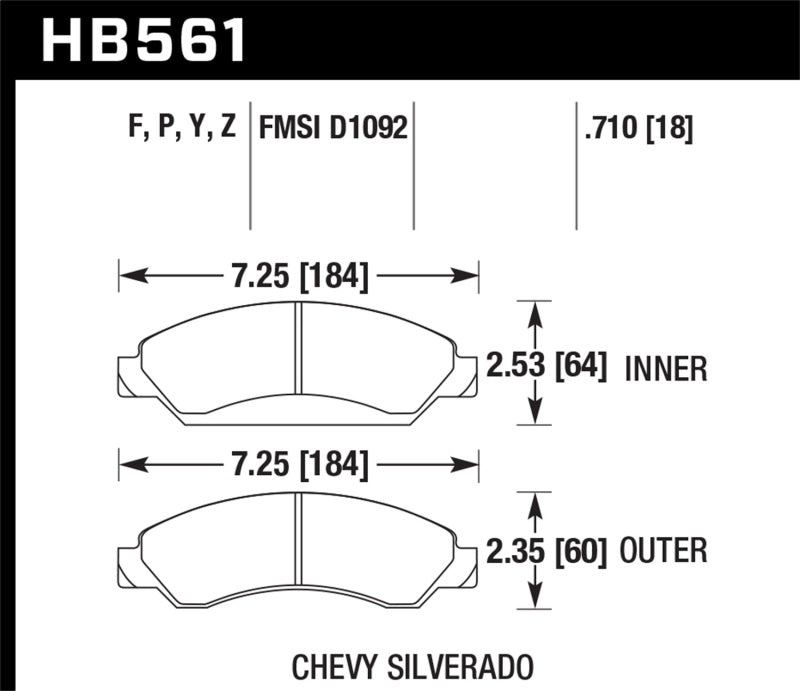 Fits Hawk 07 Chevy Tahoe LTZ Front LTS Brake Pads